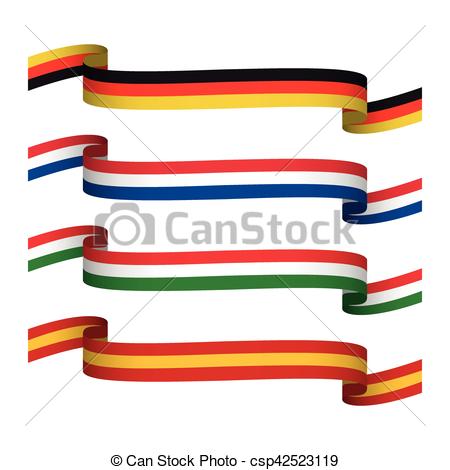 450x470 Vector Set Ribbons In The Colors Of Germany, France, Italy