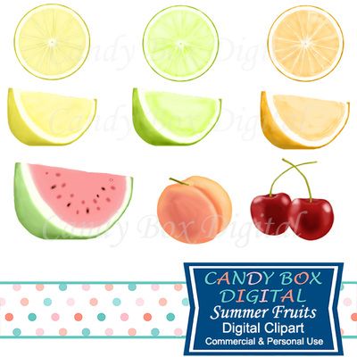 400x400 Summer Fruits Clipart By Candy Box Digital. Great Lemon, Lime