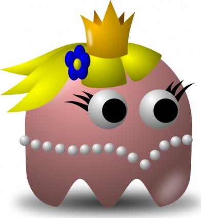 392x425 Free Download Of Man Lady Woman Pacman Game Ghost Pac Princess