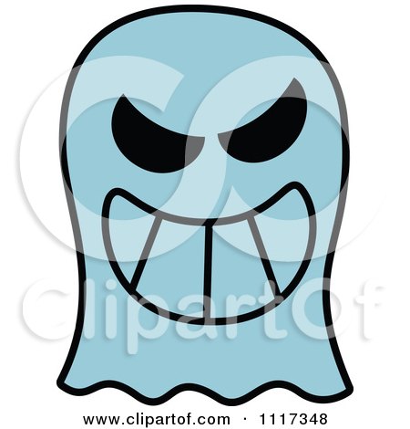 450x470 Cartoon Of A Halloween Ghost With A Naughty Grin