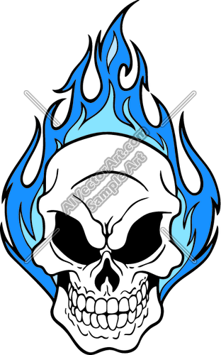312x500 Flaming Skull Clipart