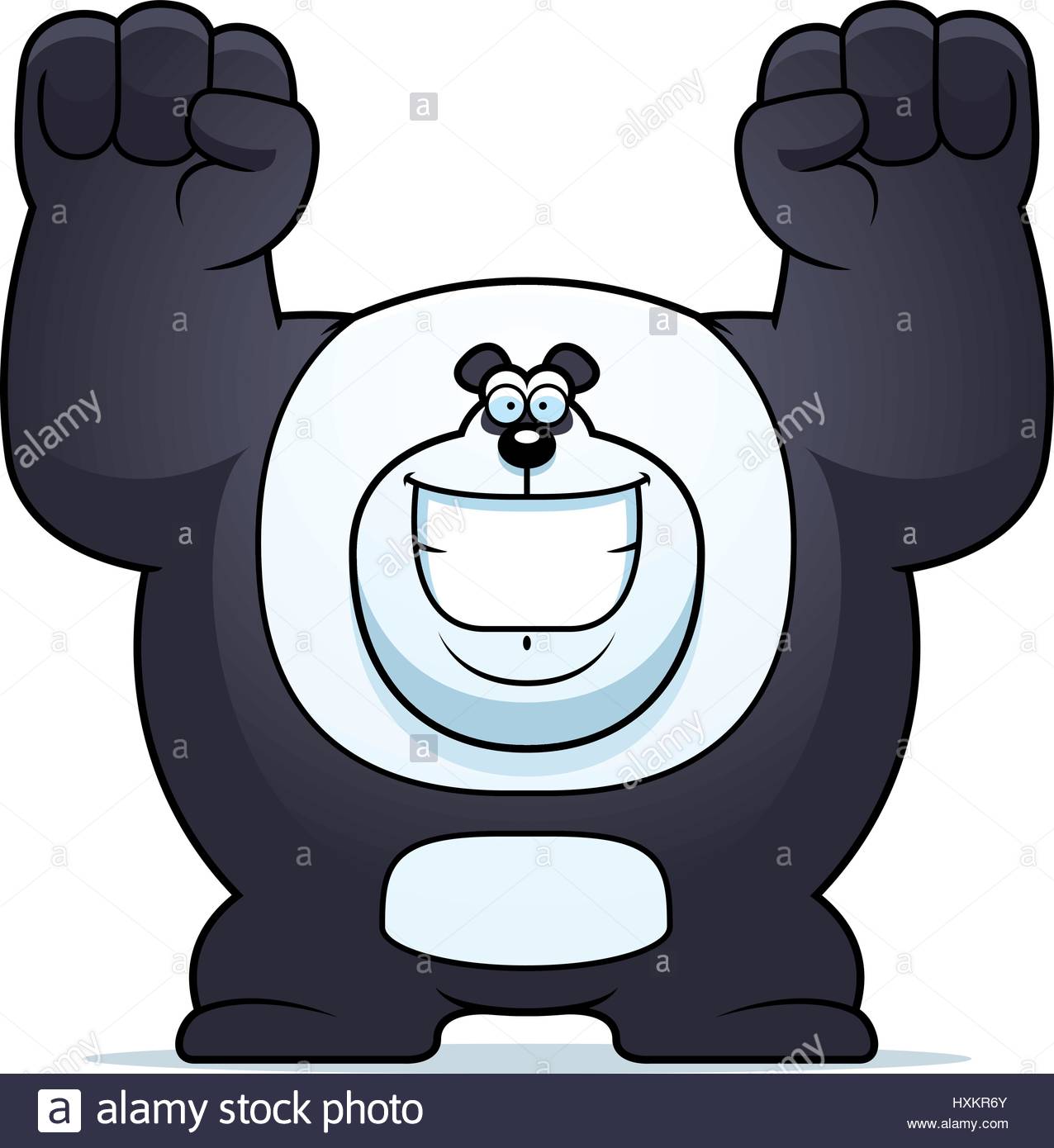 1276x1390 A Cartoon Illustration Of A Panda Bear Celebrating Stock Vector