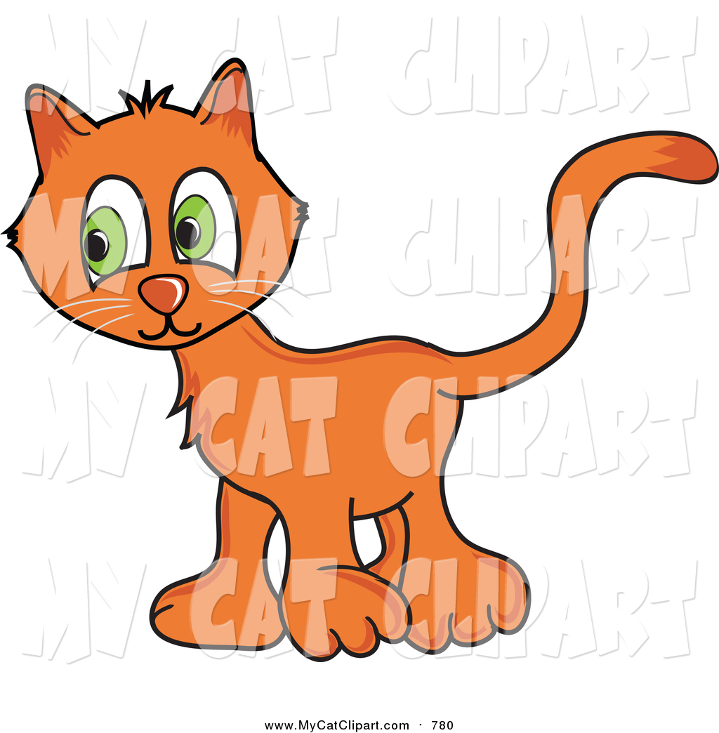 1024x1044 Clip Art Of A Shy Ginger Cat With Big Green Eyes By Pams Clipart