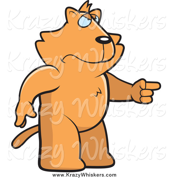 600x620 Critter Clipart Of A Mad Ginger Cat Angrily Pointing By Cory
