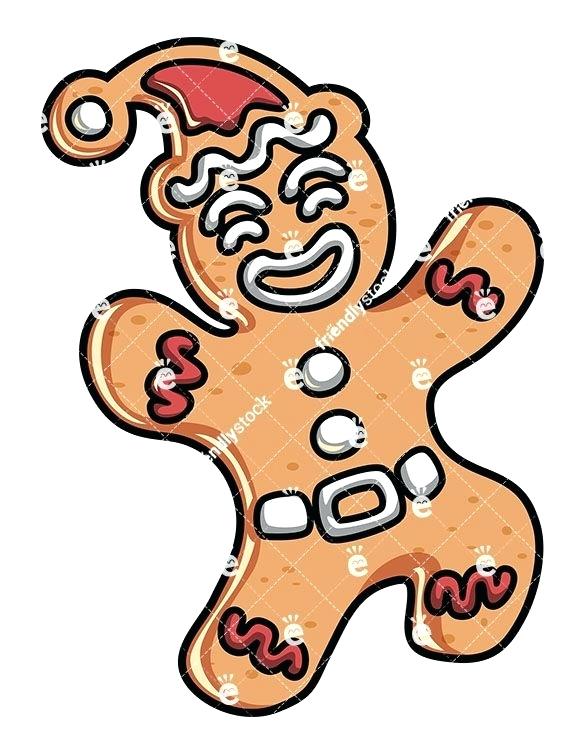 585x755 Clip Art Gingerbread Man A Cute Gingerbread Man Royalty Free Stock