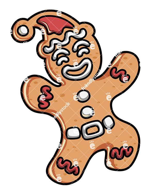 585x755 Cute Gingerbread Man Cartoon Character