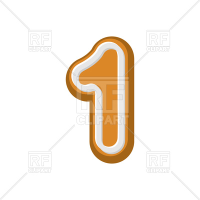 400x400 Number 1 Gingerbread Font Royalty Free Vector Clip Art Image