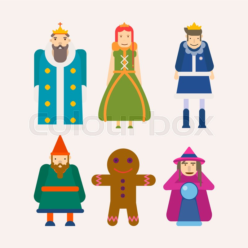800x800 Fairy Tale Popular Cartoon Characters Set. Of Magic Fairytale King