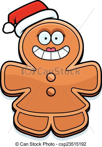 327x470 Christmas Cartoon Gingerbread Woman. A Cartoon Illustration Eps