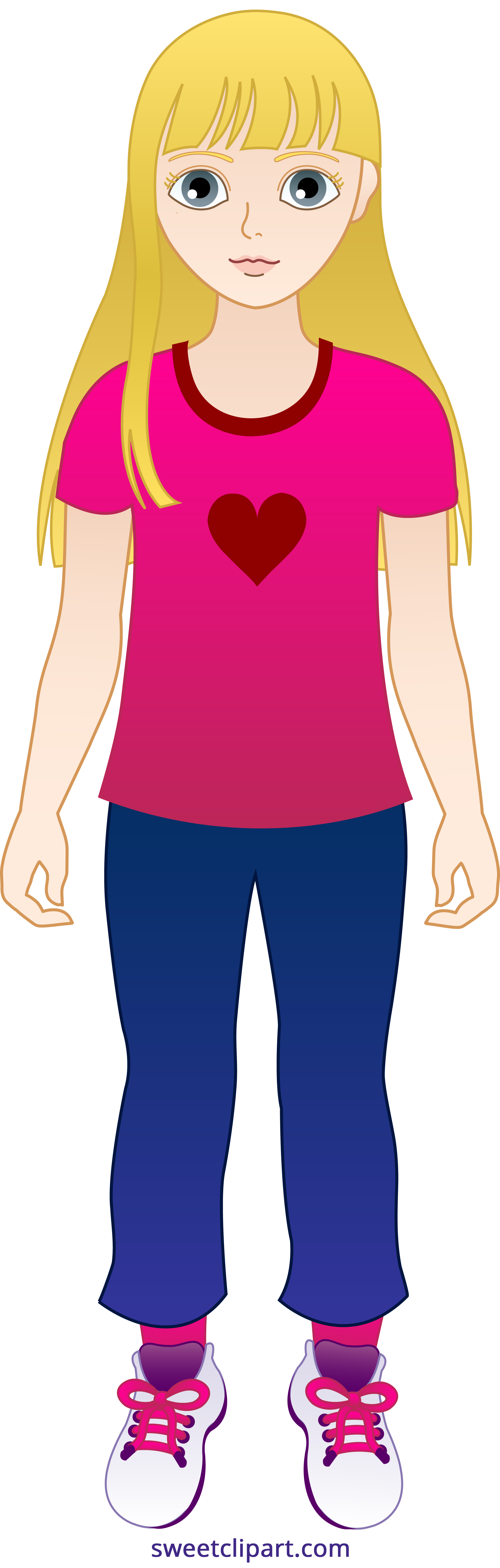 2087x6538 Little Blonde Girl Clipart