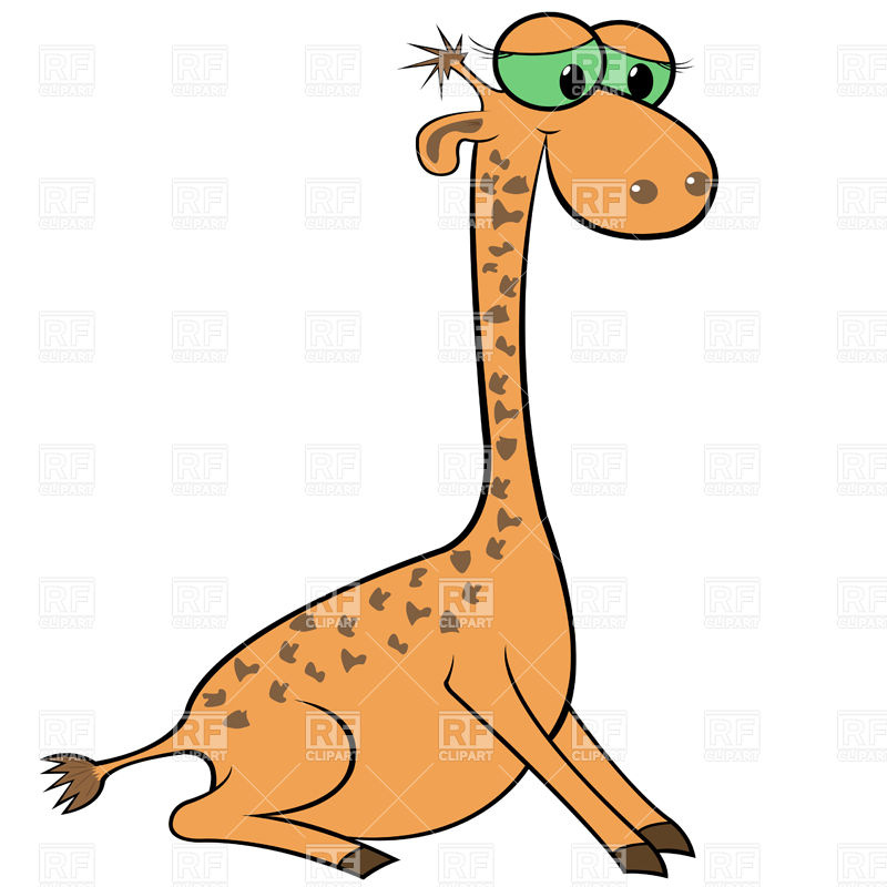 800x800 Sad Cartoon Giraffe Royalty Free Vector Clip Art Image