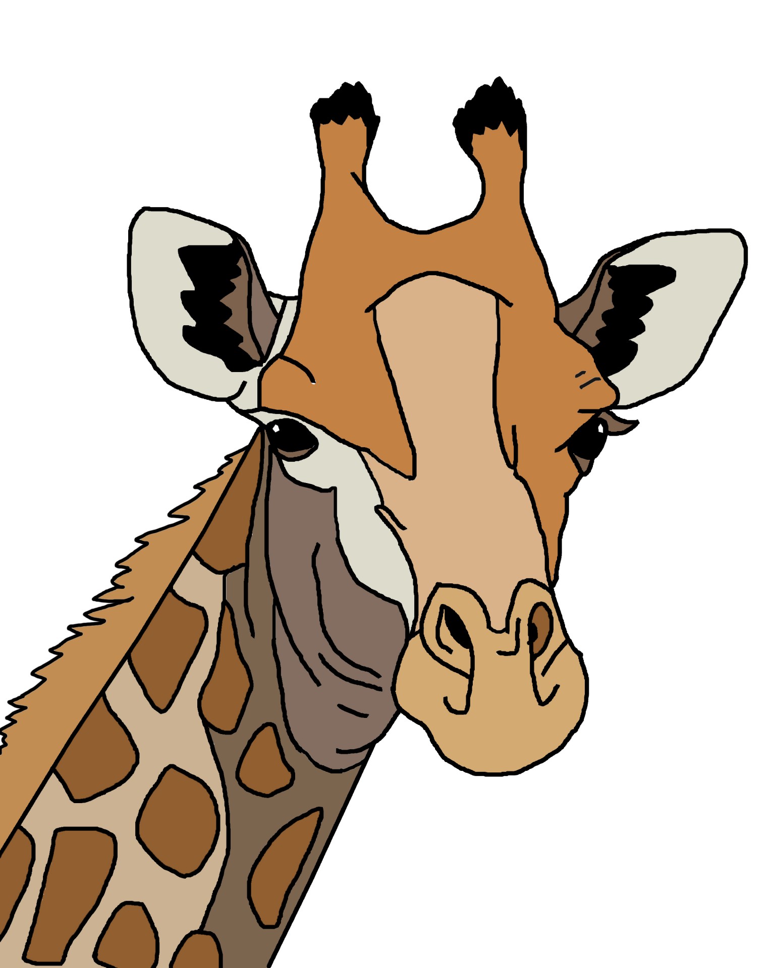 1536x1920 Outline Giraffe Cliparts