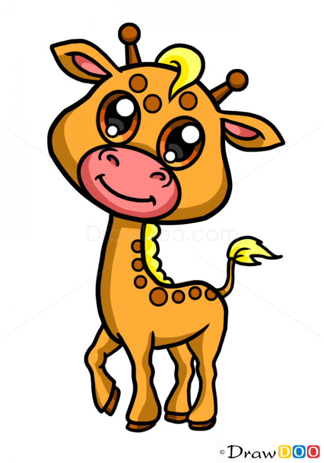 665x950 Drawn Giraffe Cute Animal