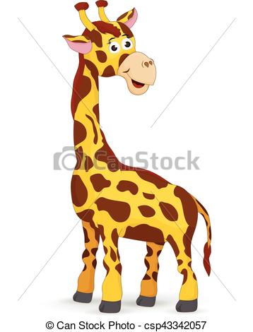 358x470 Cartoon Cute Giraffe Isolated. Illustration Cartoon Giraffe