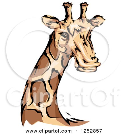 450x470 Clipart Of A Majestic Giraffe