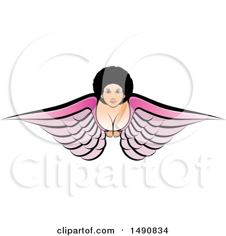 450x470 Clipart Of A Gold Angel On A Black Icon