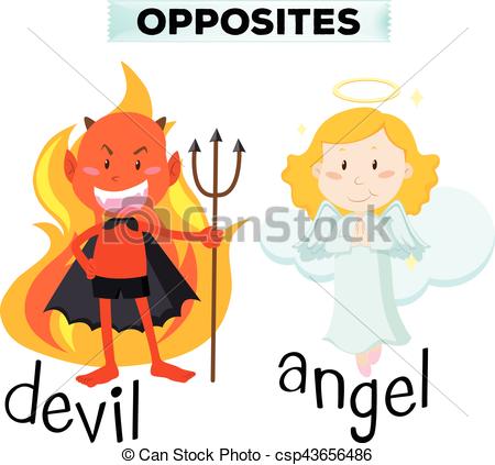 450x423 Devil And Angel Characters On White Illustration Vector