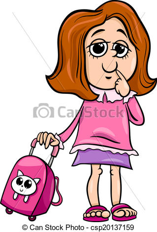 319x470 Grade School Girl Cartoon Illustration. Cartoon Illustration