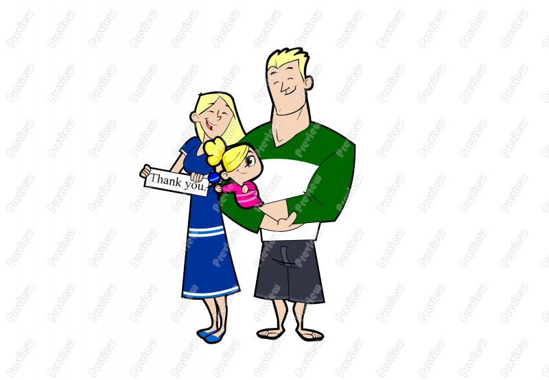 800x554 Thank You Family Baby Girl Character Clip Art
