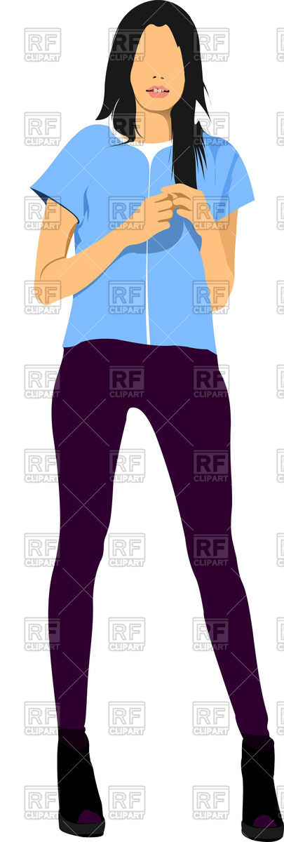 405x1200 Long Legged Teenage Girl In Tight Fitting Clothing Royalty Free