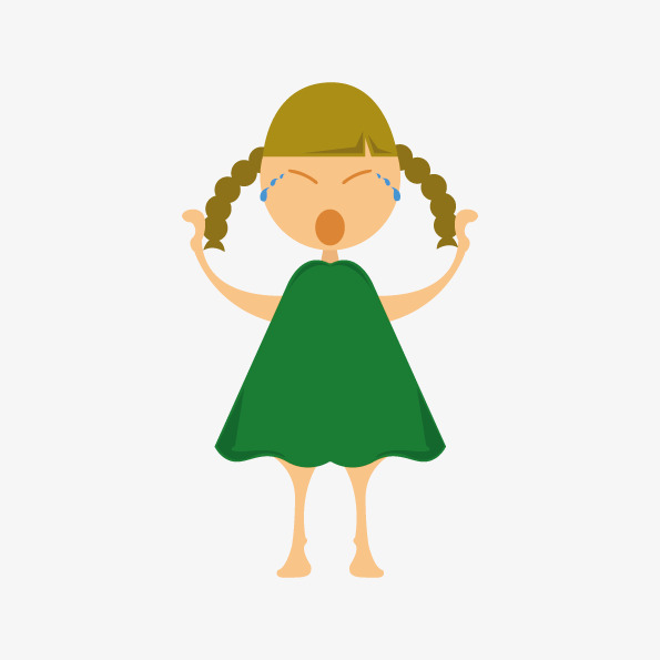 595x595 Cartoon Girl Crying Sad Element Free Download, Cartoon, Maiden