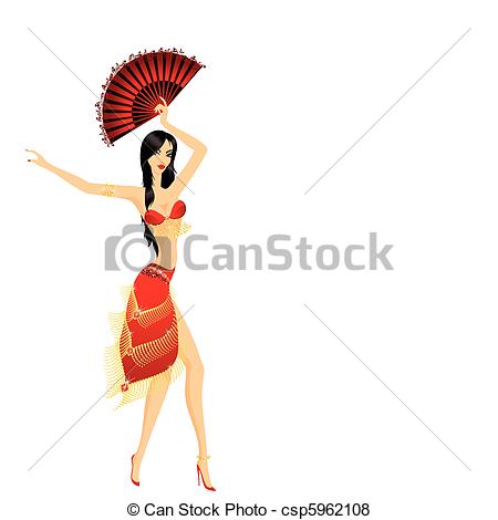 450x470 The Beautiful Young Girl Dances East Dance Vector