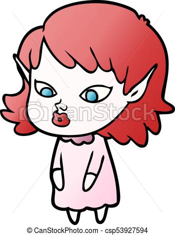 350x470 Cartoon Elf Girl With Pointy Ears Eps Vectors