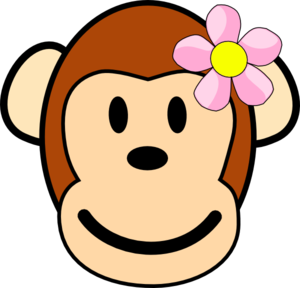 300x288 Girl Monkey Clip Art