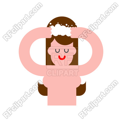 400x400 Girl Washes Her Hair Royalty Free Vector Clip Art Image