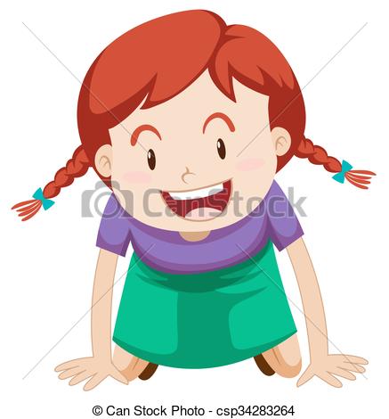 437x470 Little Girl With Red Hair Illustration Clip Art Vector