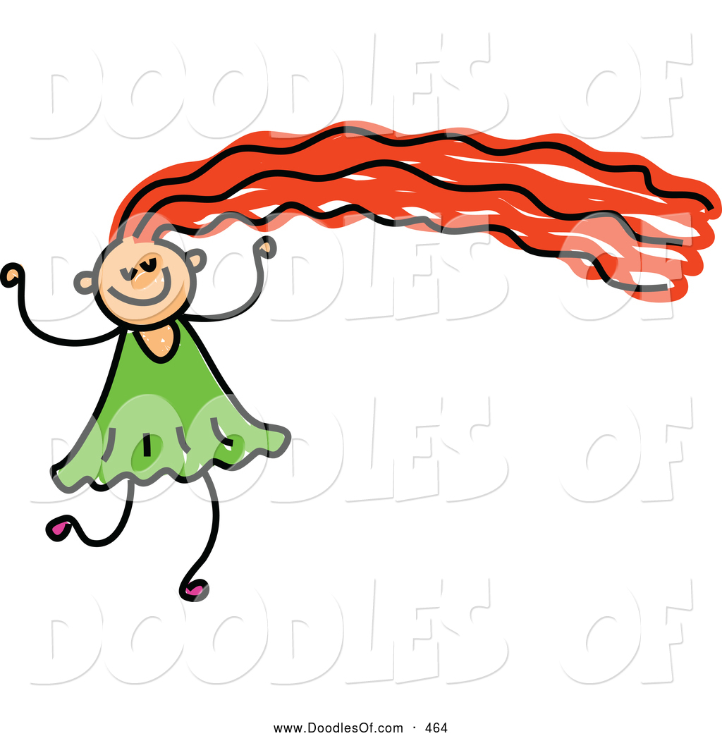 1024x1044 Vector Clipart Of A Happy Girl With Long Red Hair By Prawny