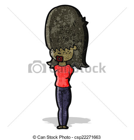 449x470 Cartoon Teen Girl With Big Hair Clip Art Vector