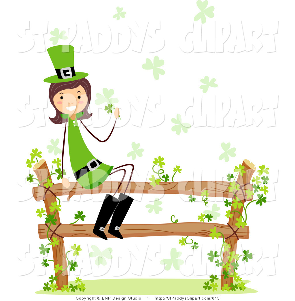 1024x1044 Vector Cliprt Of St Patricks Day Leprechaun Girl Sitting On