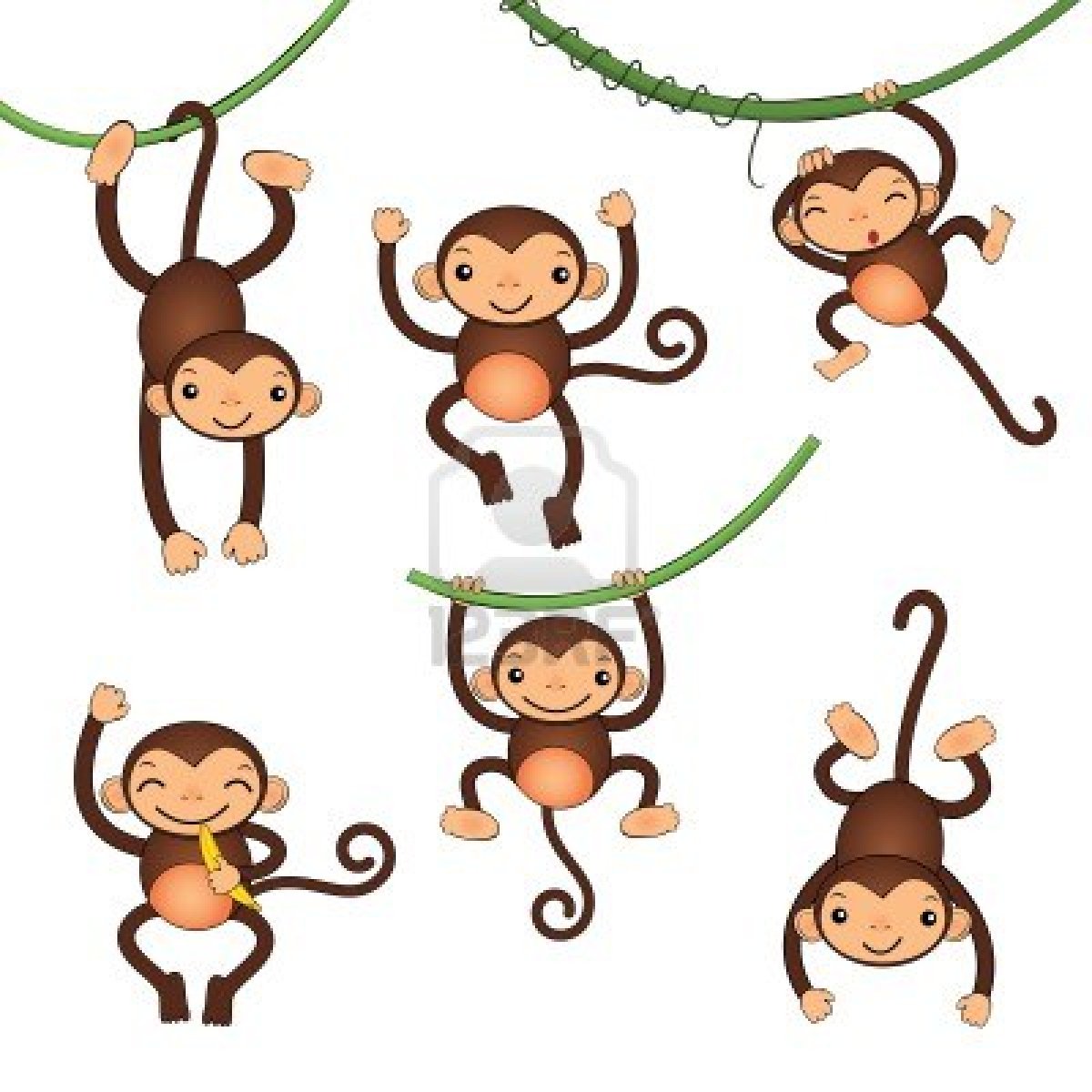 1200x1200 Hanging Monkey Cartoon Group
