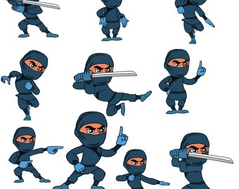 340x270 On Sale Ninja Cute Digital Clipart Commercial Use Ok Ninja