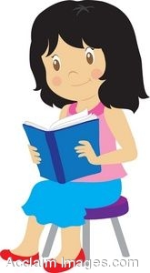 165x300 Clip Art Of A Young Girl Reading A Book