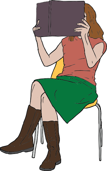 372x592 Girl Reading Clip Art