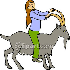 298x300 Girl Riding A Goat