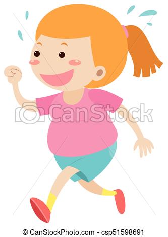 333x470 Fat Girl Running Alone Illustration Eps Vectors