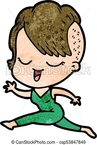 316x470 Happy Cartoon Girl Running Eps Vector