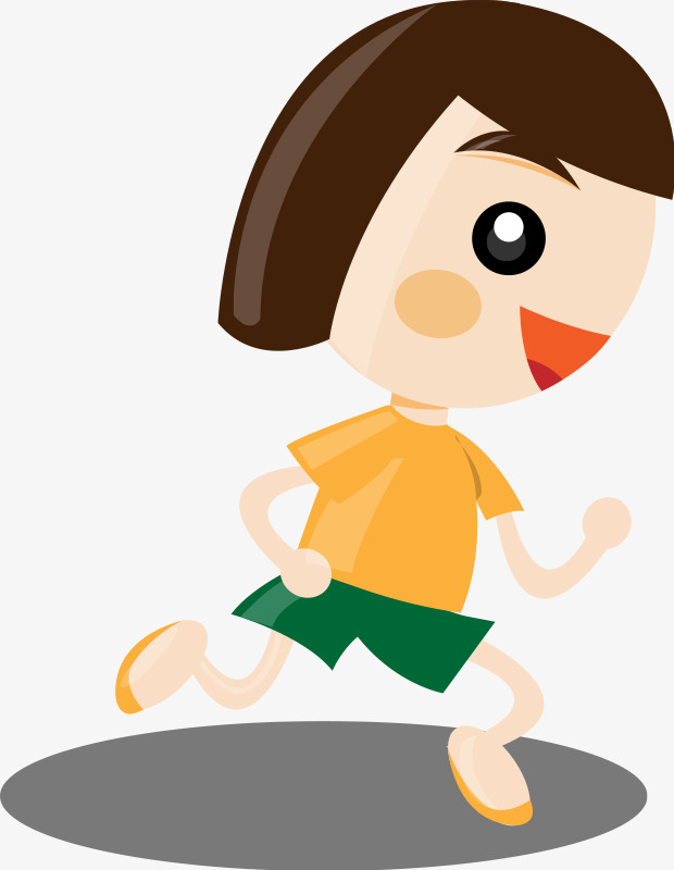 620x800 Cartoon Little Girl Running, Girl, Run, Cartoon Png Image