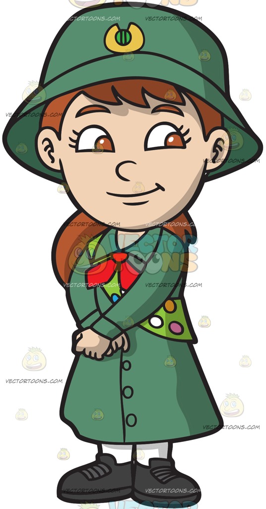 536x1024 A Pretty Girl Scout Cartoon Clipart Vector Toons