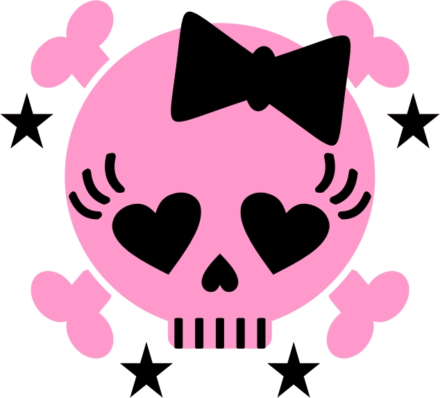 634x574 Girl Skull And Crossbones Template