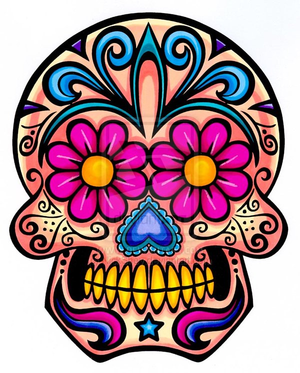 600x745 Sugar Skull Clipart Flower