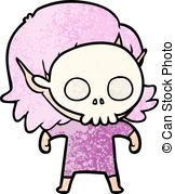 162x179 Cartoon Girl Wearing Skull Mask Clip Art Vector