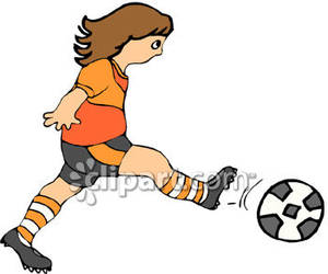 300x250 Girl Kicking Soccer Ball Clip Art Clipart Panda