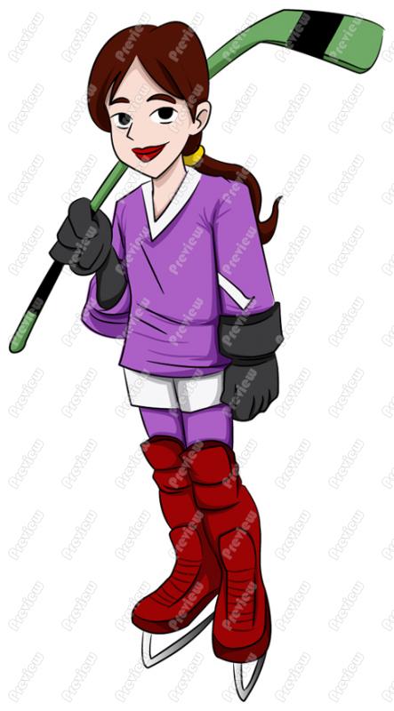 443x800 Girls Hockey Clipart