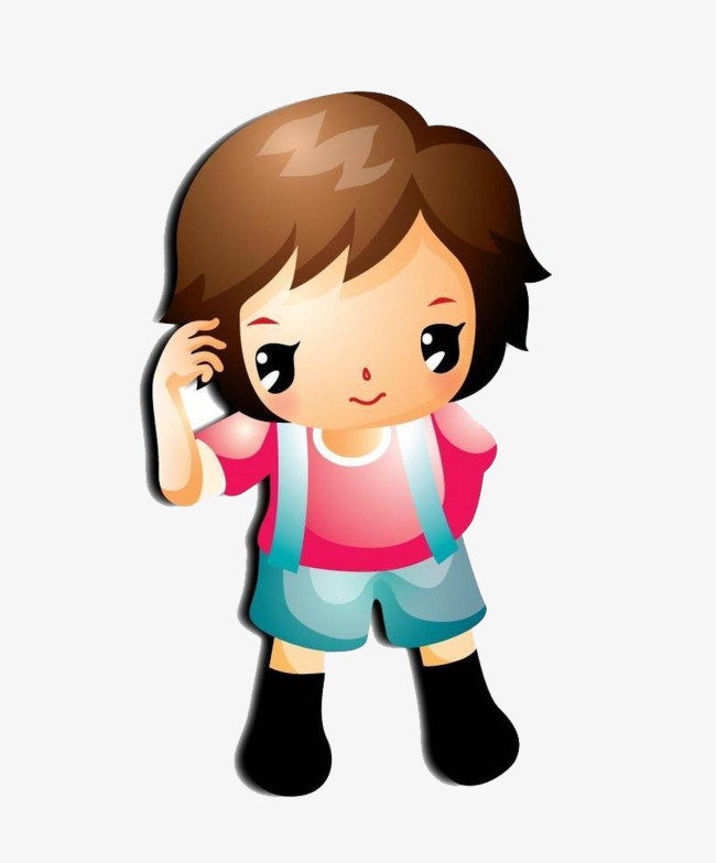 650x784 Standing Girl, Girl Student, Lovely, Cartoon Png Image And Clipart