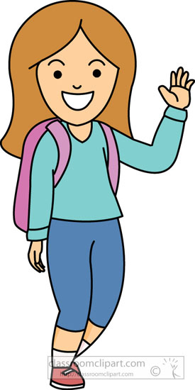 275x550 Girl With Backback Waving Clipart 215.jpg All About Me