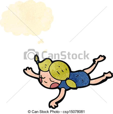 450x454 Retro Cartoon Swimming Girl Vector